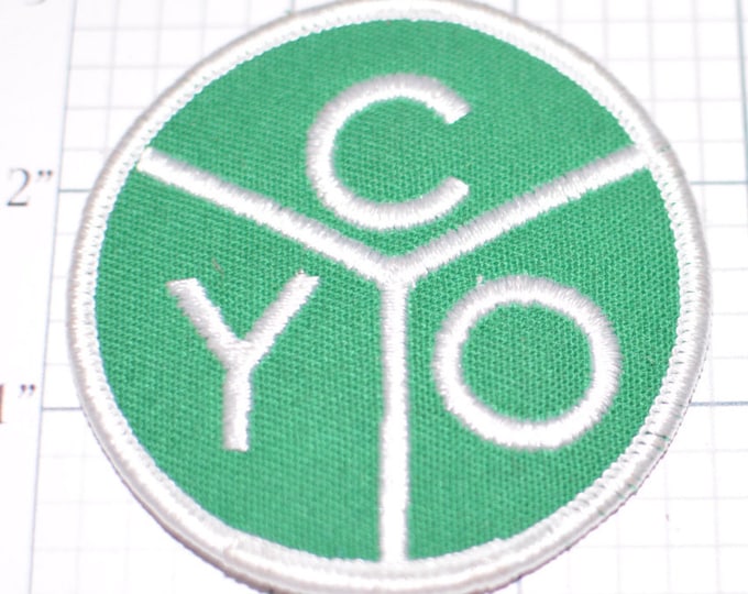Catholic Youth Organization CYO Green Iron-On Vintage Patch Religious Patch for Jacket Patch Backpack Patch Jeans Patch Christian Patch s15