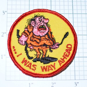 I Was Way Ahead - 3" Sew-On Patch - Funny Vintage Embroidered Applique Skiing Racing Downhill for Jacket Coat Parka Vest Shirt Hat e15b