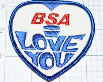 BSA I Love You (Birmington Small Arms) RARE Sew-On Vintage Embroidered Patch Motorcycle Rider Biker Vest MC Emblem Insignia Logo Collectible