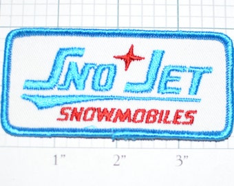 Sno Jet Snomobile (RARE & DEFUNCT!) - Sew-On Vintage Patch Blue Border Racing Snomobiler Classic e13 *Limited Stock*