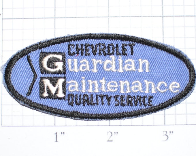 Dal-Emblem 1960's Chevrolet Guardian Maintenance Vintage Patch, Quality Service Garage Mechanic Shirt Hat Patch, Chevy Rare Patch e10i