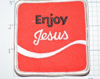 ENJOY JESUS Rare Vintage 3" Iron-On Patch Religious Christian Patch Jacket Patch Vest Patch Backpack Patch Jeans Patch Embroidered Patch s20