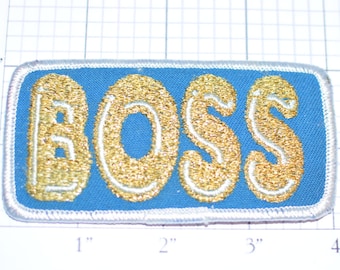 BOSS patch - Iron-On Vintage Patch - Metallic Gold Threading - Cool Fun Icebreaker - Team Leader Manager Supervisor Owner CEO -  e6