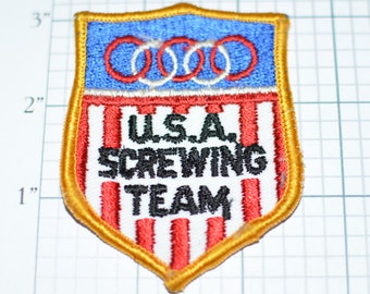 USA Screwing Team Funny Vintage Embroidered Patch For Backpack Patch Jeans Patch Jacket Patch Vest Patch Biker Patch Motorcycle Patch e7