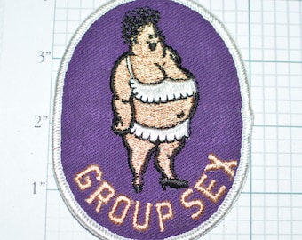 Group Sex - Funny Flirty Naughty Sew-On Vintage Embroidered Clothing Patch (White Border Version) Jacket Patch Vest Patch Adult Humor e11