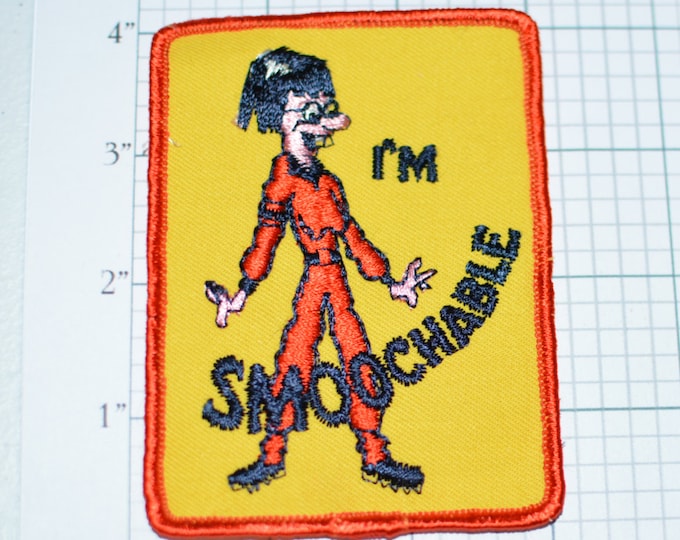 I'm Smoochable Flirtatious Innuendo Icebreaker Kissing Sew-On Vintage Patch Jacket Patch Jeans Patch Fun Flirty Sexy Jacket Patch Kiss Me s9