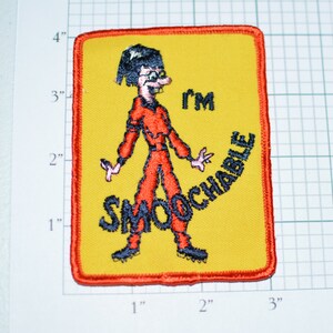 I&#39;m Smoochable Flirtatious Innuendo Icebreaker Kissing Sew-On Vintage Patch Jacket Patch Jeans Patch Fun Flirty Sexy Jacket Patch Kiss Me s9