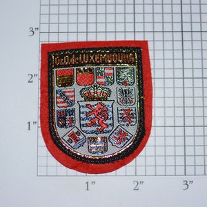 Gr.D. de Luxembourg Metallic Gold Thread RARE Vintage Sew-on Embroidered Travel Patch Souvenir Trip Tourist Curio Keepsake Emblem Crest