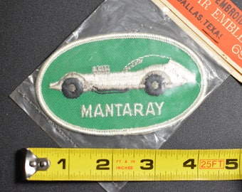 1960's Dal-Emblem Licensed Vintage Mantaray Concept Car Swiss Embroidered Patch Sew-on Applique Sports Car Emblems Automobilia Insignia t1