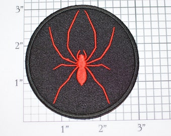 Red Spider Iron-on Embroidered Patch Motorcycle Biker Jacket Vest Arachnid Dangerous Black Widow Wolf Brown Recluse Tarantula Emblem Logo