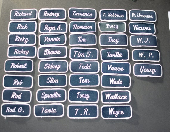 IRON ON NAME PATCH 1-1/2 X 3-1/2 BLUE ON WHITE CRUZ NEW EMBROIDERED SEW IRON ON NAME PATCH 1-1/2 X 3-1/2 BLUE ON WHITE CRUZ NEW EMBROIDERED SEW