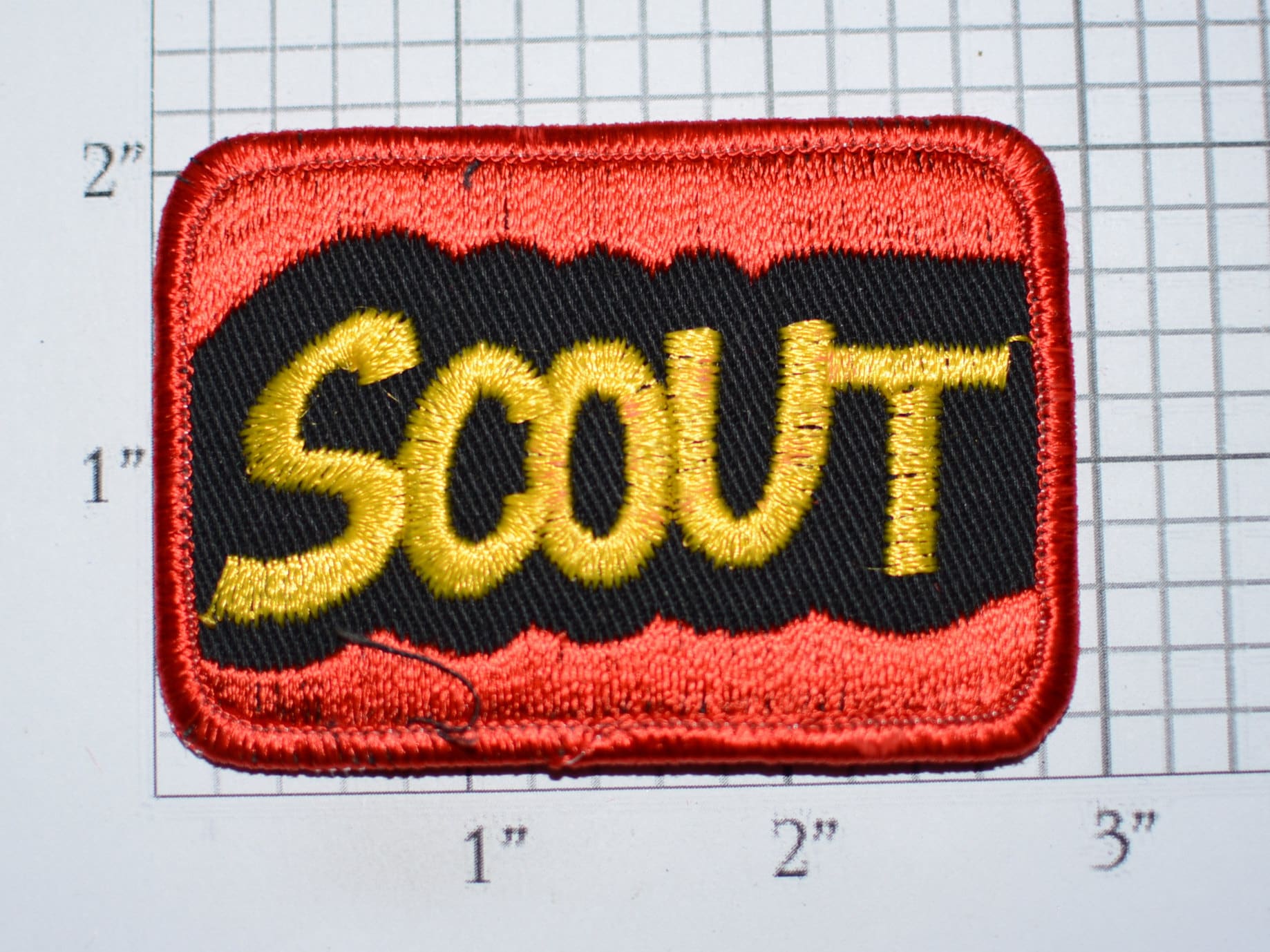 SCOUT Ironon (Or SewOn) Vintage Embroidered Clothing Patch Employee Uniform Name Tag Nickname