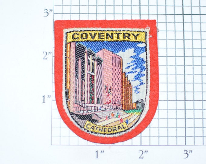 Coventry Cathedral RARE Vintage Sew-on Embroidered Clothing Patch Travel Trip Souvenir Memorabilia, Jeans Jacket Backpack Emblem England UK