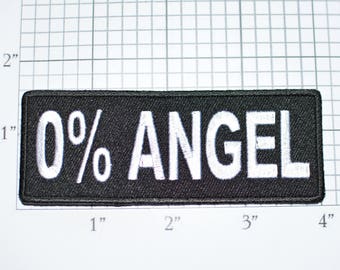 0% Angel Iron-On Embroidered Clothing Patch for Shirt Jacket Vest Hat Backpack Jeans Purse Novelty Naughty Ladies Biker DIY Clothes t02b