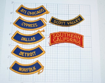 Location Tabs / Rockers, ATI Chicago, Cypress, Dallas, Detroit, Norfolk, Scott Valley, Southern California Vintage Patch Jacket Patch lt1