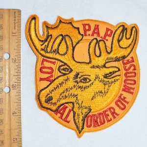 Loyal Order of Moose Vintage Embroidered Sew-on Patch (Large Version, Approximately 5 Inches) Fraternity Mooseheart LOOM P.A.P. e2