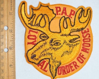 Loyal Order of Moose Vintage Embroidered Sew-on Patch (Large Version, Approximately 5 Inches) Fraternity Mooseheart LOOM P.A.P. e2