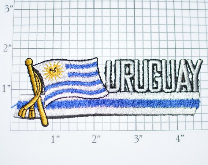 Uruguay Iron-On Vintage Embroidered Travel Patch Emblem Badge Flag Tourist Trip Souvenir Gift Collectible Vacation Holiday e25p