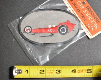 1960's Dal-Emblem Licensed Vintage Top Fuel Dragster Swiss Embroidered Patch Sew-on Applique Sports Car Emblems Automobilia Collectible t1