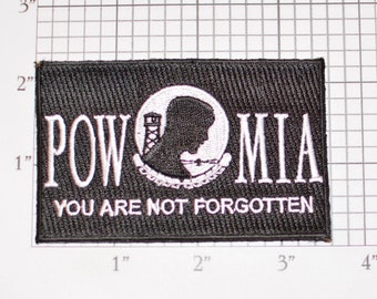 POW MIA You Are Not Forgotten Iron-on Embroidered Clothing Patch Biker Jacket Vest MC Motorcycle Rider War Hero Veteran Vet Remembrance Logo