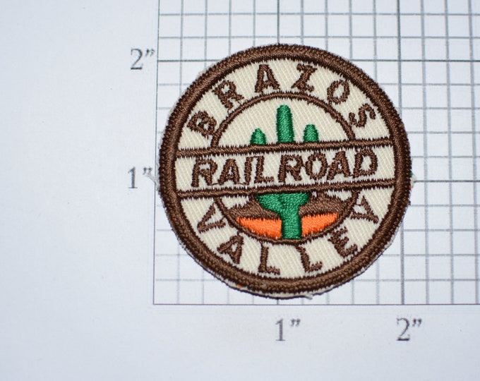 Brazos Valley Railroad (Texas) Sew-On Embroidered Clothing Patch Train Souvenir Logo Emblem Collectible Memorabilia Applique Gift Keepsake