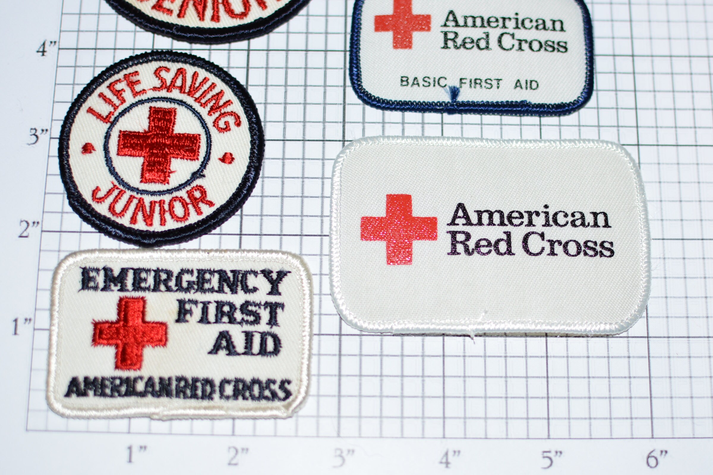 OLD American Red Cross First Aid Patch: EMERGENCY FIRST AID 1950s