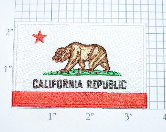 California Republic Iron-On Embroidered Clothing Patch for Jacket Shirt Vest Backpack Hat Travel Trip Souvenir Memento Gift Idea Flag vb1a