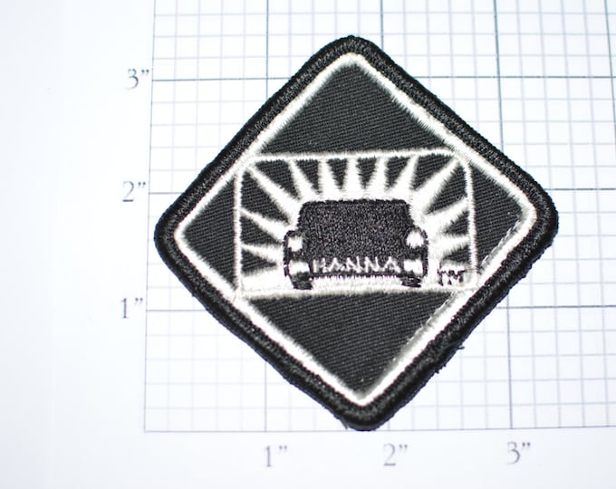 Hanna Car Wash - Rare Sew-on Vintage Embroidered Clothing Patch - Silver Thread on Black Jacket Patch Hat Patch Shirt Patch Applique e14e