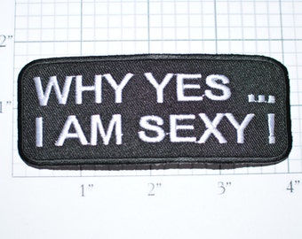 Why Yes I Am Sexy, Funny Patch Iron-on Patch Embroider Patch Clothing Patch Applique Sew Biker Patch Motorcycle Patch Black Hottie Diva oz1