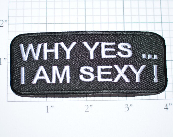Why Yes I Am Sexy, Funny Patch Iron-on Patch Embroider Patch Clothing Patch Applique Sew Biker Patch Motorcycle Patch Black Hottie Diva oz1