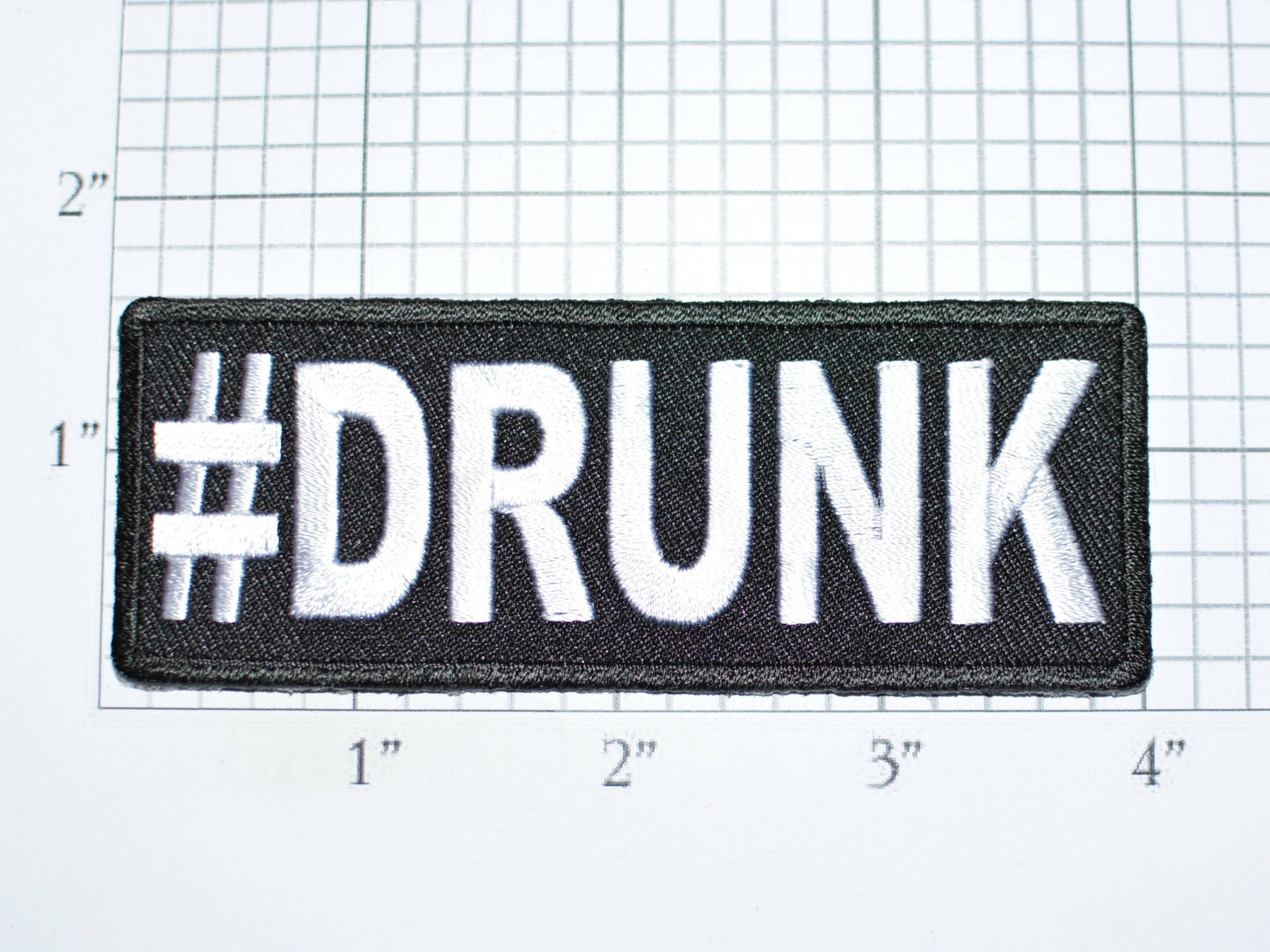 Hashtag #DRUNK Funny Iron-on Embroidered Clothing Patch