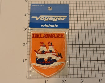 Delaware (Voyager Originals Badge Sealed Pkg) Vintage Sew-on Travel Patch Souvenir Gift Idea Trip Scrapbook Keepsake Ship Emblem
