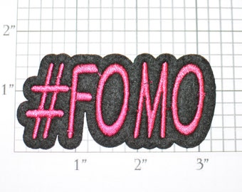 Hashtag #FOMO (Fear of Missing Out) Iron-on Embroidered Clothing for Jeans Jacket Shirt Hat Vest Bag Backpack DIY Clothes Fashion Accent SDT