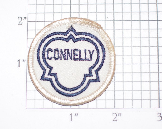 Connelly (Dirty and/or Distressed) Vintage Iron-on Embroidered Clothing Patch for Uniform Shirt Jacket Vest Insignia Logo Emblem