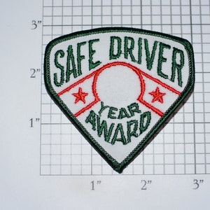 Safe Driving Award (Blank) Year Achievement Iron-On Vintage Embroidered Clothing Patch for Truck Driver Shirt Jacket Transportation Shipping