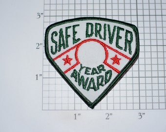 Safe Driving Award (Blank) Year Achievement Iron-On Vintage Embroidered Clothing Patch for Truck Driver Shirt Jacket Transportation Shipping