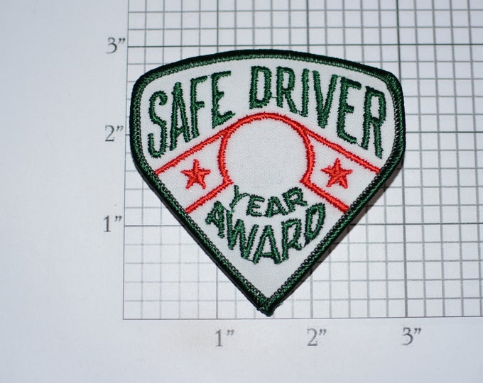 Safe Driving Award (Blank) Year Achievement Iron-On Vintage Embroidered Clothing Patch for Truck Driver Shirt Jacket Transportation Shipping