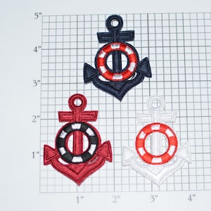 Boat Anchor Life Preserver Iron-On Embroidered Patch Sailor Cruise Ship Navy Boating Seaman Captain Jacket Patch Polo Patch Shirt Patch e23j