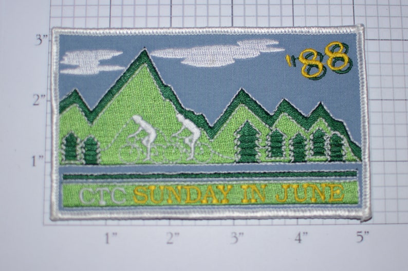 CTC Cleveland Touring Club 1988 Sunday in June Annual Cycling Event Sew-on Vintage Embroidered Clothing Patch Bicycle Memento Souvenir