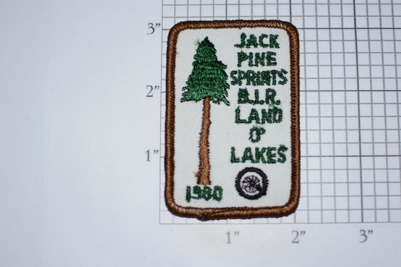 Jack Pine Springs B.I.R. (Brainerd International Raceway) Land O' Lakes 1980 Sew-On Vintage Embroidered Patch Racing Event Souvenir Emblem