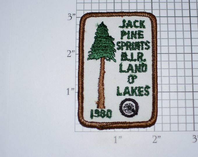 Jack Pine Springs B.I.R. (Brainerd International Raceway) Land O' Lakes 1980 Sew-On Vintage Embroidered Patch Racing Event Souvenir Emblem