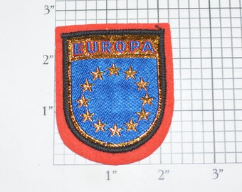Europa (European Union) Beautiful Sew-On Vintage Travel Patch Metallic Gold Thread Crest Coat of Arms Tourist Trip Souvenir Collectible