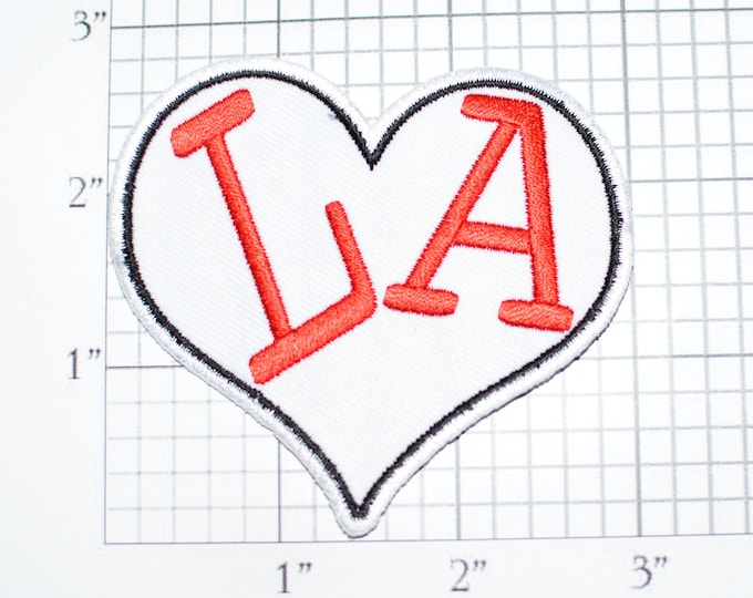 I Love LA Los Angeles California Iron-on Embroidered Patch Travel Trip Souvenir Jeans Jacket Vest Backpack Clothing Heart Emblem Logo