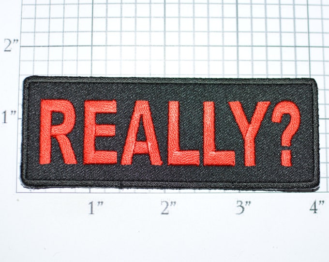REALLY? Iron-On Embroidered Clothing Patch for Shirt Jacket Vest Hat Backpack Jeans Purse Funny Novelty Badge Emblem DIY Clothes Craft t03e