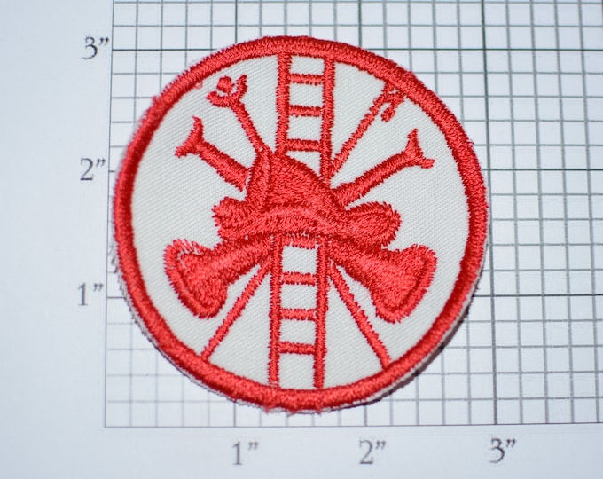 Generic Fireman Logo Emblem Sew-on Vintage Embroidered Clothing Patch for Uniform Shirt Jacket Vest Cosplay Costume Gift Idea Memorybox Fire