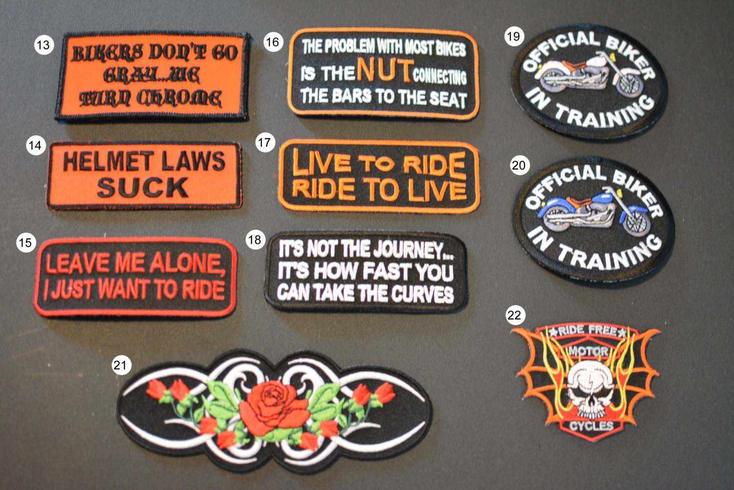 11 Custom Iron on Patches for Jackets Motorcycle Rocker Patches