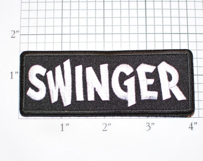 SWINGER Iron-On (Or Sew-On) Embroidered Clothing Patch for Motorcycle Biker Jacket Vest Funny Flirty Naughty Sexy Sassy Cheeky Text Emblem