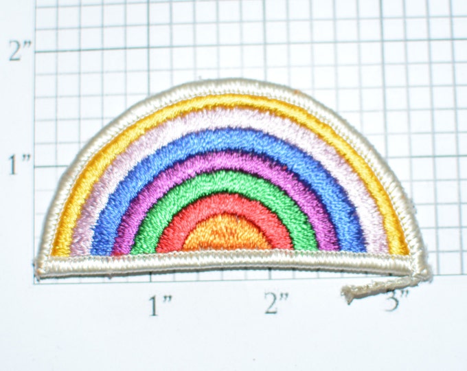 Rainbow Iron-On Vintage Embroidered Clothing Patch for Jacket Shirt Jeans Backpack Hat Positive Thinking Diversity Acceptance Boho Hippie
