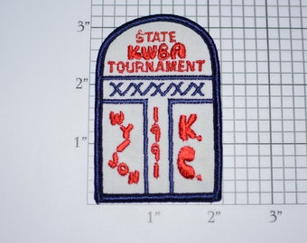 State KWBA (Kansas Women's Bowling Association) 1991 Tournament KC KS Iron-on Vintage Embroidered Patch for Bowler Shirt Jacket Hat Bag