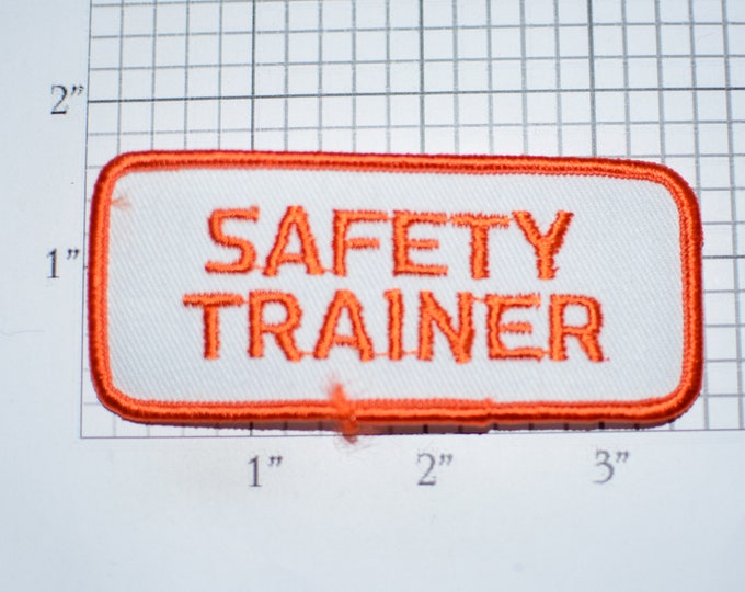 Safety Trainer Iron-on Vintage Embroidered Clothing Patch for Uniform Work Shirt Jacket Vest Industrial Project Worker Employee Instructor
